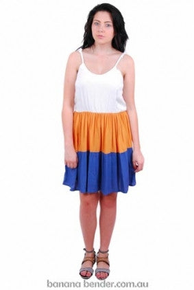 Dress - Casual - Go Girl - Three Panel - White, Mango, African Voilet