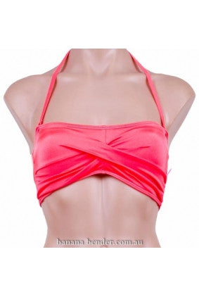 Swimwear - Bikini Top - Miss Cocoa - Twist Bandeau - Coral Gloss