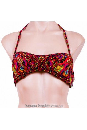 Swimwear - Bikini Top - Miss Cocoa - Iguasso - Strappy cross over front - Fashion Print