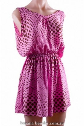 Play Suit - BB - One Size - Dark Pink with Spots