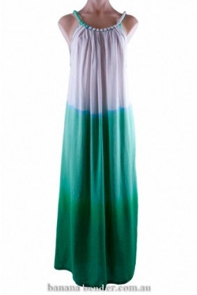 Dress - Maxi - BB - Bauble Straps - One Size - Light Green + White