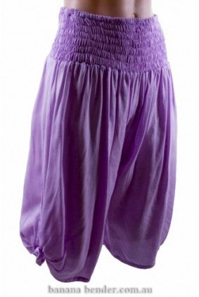 Shorts - Go Girl - Rouched Elastic Waist - Tie Side - Lilac