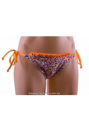 Bikini - Bottom - Piha - Frill String Pants - Neon Orange
