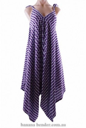 Jump Suit - BB - One Size - Zig Zag Print - Purple