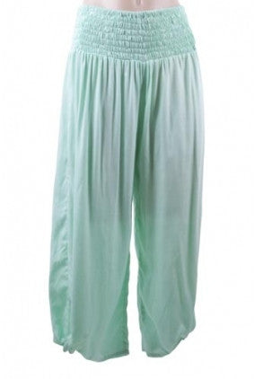 Pants - Go Girl - 3/4 Rouched Tie Pant - Mint