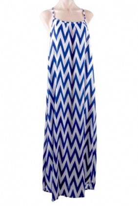 Dress - Maxi - Sun Goddess - Zig Zag - Navy