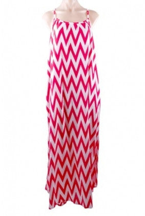 Dress - Maxi - Sun Goddess - Zig Zag - Red