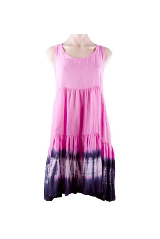 Dress - Casual - Sun Goddess - Open Back - Tie Died Hem - Pink