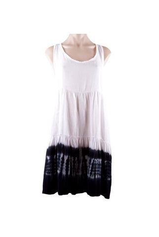 Dress - Casual - Sun Goddess - Open Back - Tie Died Hem - White