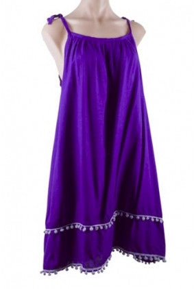 Dress - Casual - Sun Goddess - Double Bauble Trim - Purple