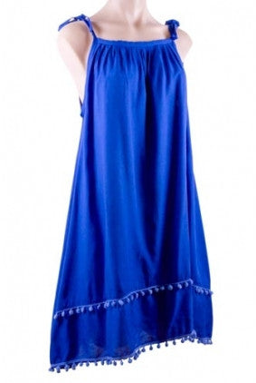 Dress - Casual - Sun Goddess - Double Bauble Trim - Royal Blue