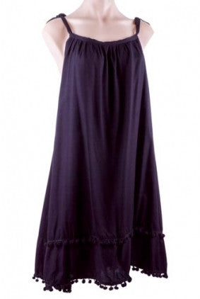 Dress - Casual - Sun Goddess - Double Bauble Trim - Black