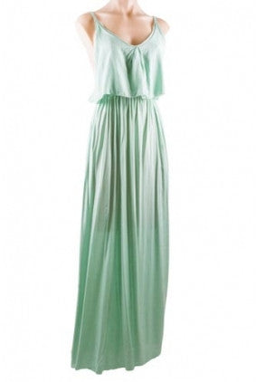 Dress - Maxi - Frill Top - Mint